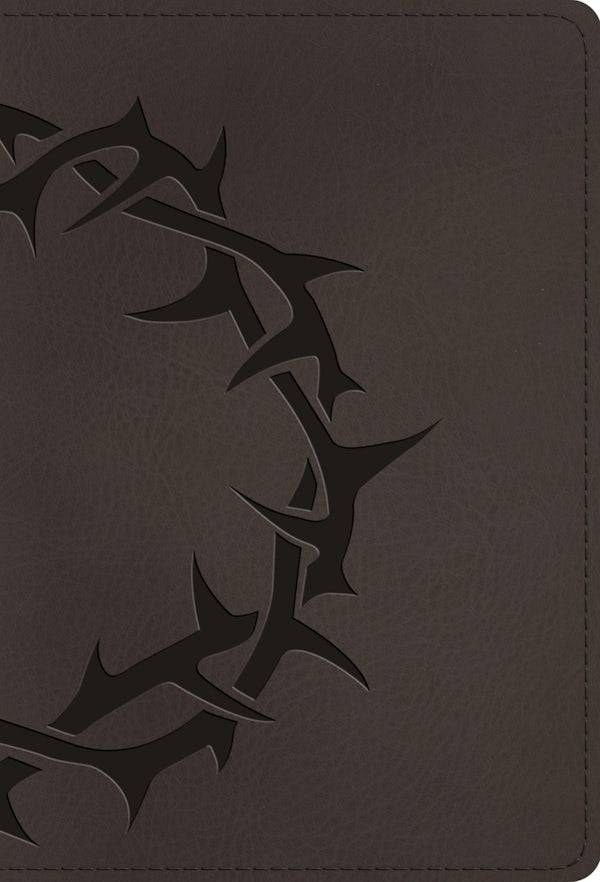 Cover image for ESV Large Print Compact Bible, Red Letter (Trutone, Charcoal, Crown Design), isbn: 9798874902964