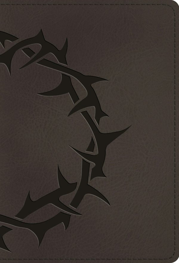 Cover image for ESV Large Print Compact Bible, Red Letter (Trutone, Charcoal, Crown Design), isbn: 9798874902964