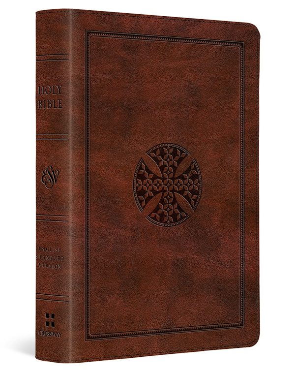 Cover image for ESV Large Print Compact Bible, Red Letter (Trutone, Brown, Mosaic Cross Design), isbn: 9798874902988