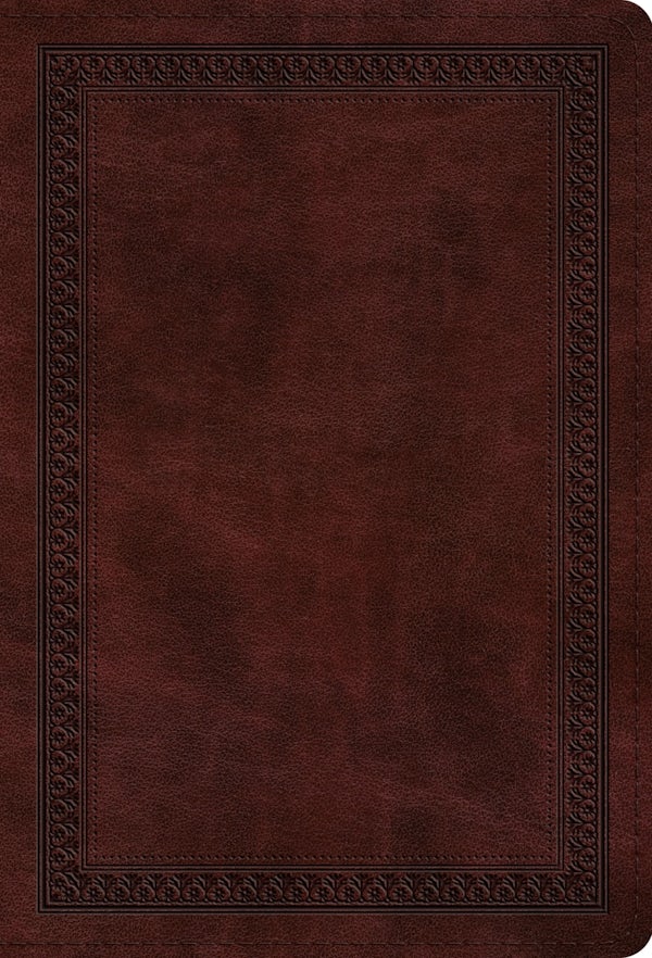 Cover image for ESV Large Print Compact Bible, Red Letter (Trutone, Mahogany, Border Design), isbn: 9798874902995