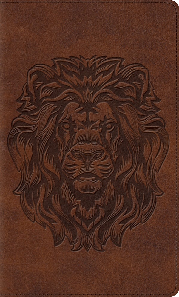 Cover image for ESV Thinline Bible, Red Letter (Trutone, Brown, Royal Lion Design), isbn: 9798874903619