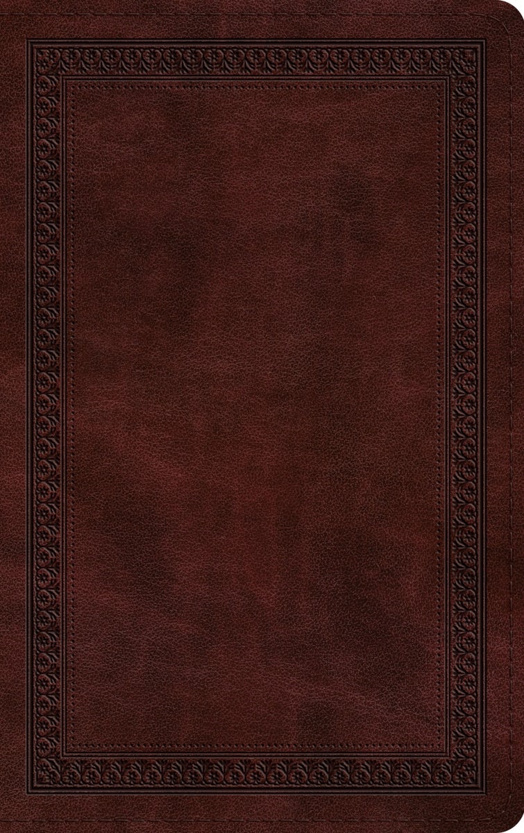 Cover image for ESV Thinline Bible, Red Letter (Trutone, Mahogany, Border Design), isbn: 9798874903633