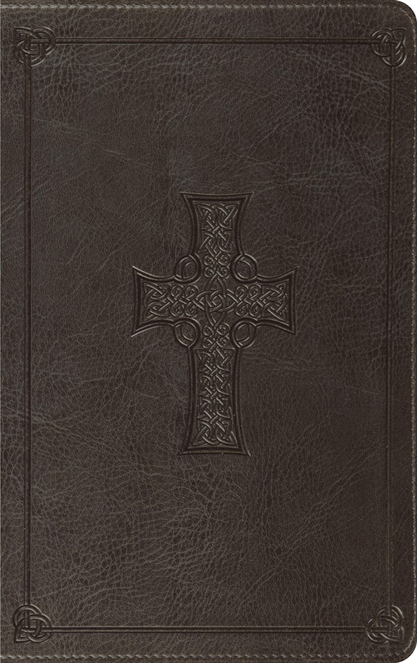 Cover image for ESV Thinline Bible, Red Letter (Trutone, Charcoal, Celtic Cross Design), isbn: 9798874903664