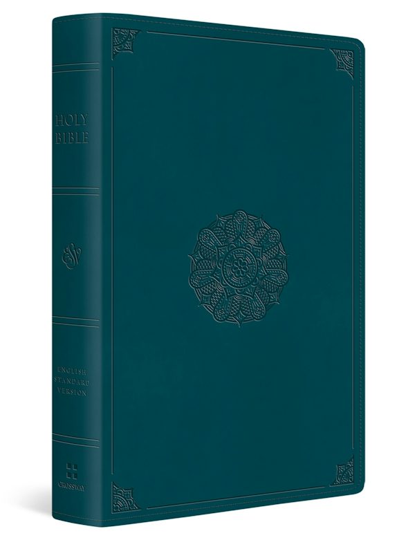Cover image for ESV Giant Print Thinline Bible, Red Letter (Trutone, Deep Teal, Emblem Design), isbn: 9798874906306
