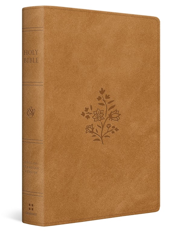 Cover image for ESV Giant Print Personal Size Bible, Red Letter, Thumb Indexed (Trutone, Nubuck Caramel, Wildflower Design), isbn: 9798874906474