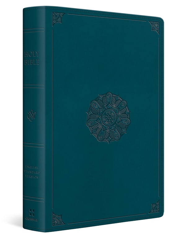 Cover image for ESV Giant Print Personal Size Bible, Red Letter (Trutone, Deep Teal, Emblem Design), isbn: 9798874906580