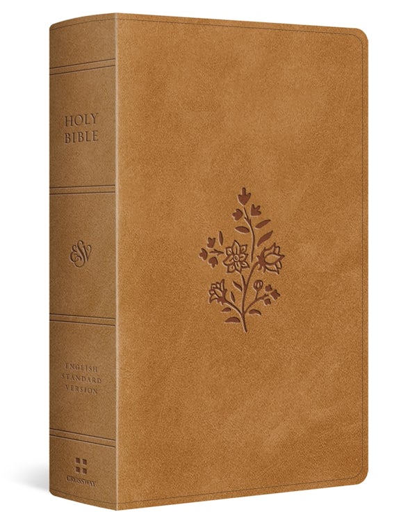 Cover image for ESV Large Print Personal Size Bible, Red Letter (Trutone, Nubuck Caramel, Wildflower Design), isbn: 9798874907709