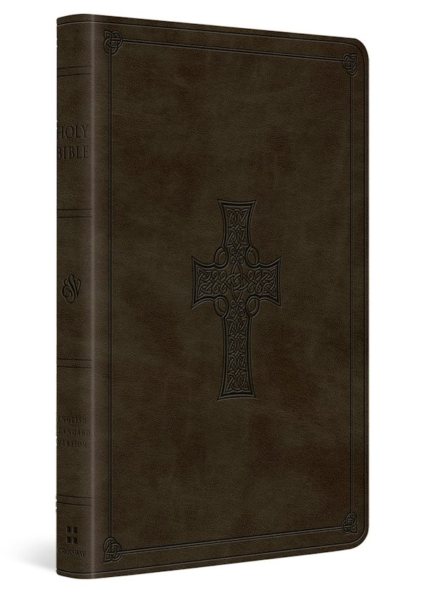 Cover image for ESV Large Print Value Thinline Bible (Trutone, Olive, Celtic Cross Design), isbn: 9798874907747