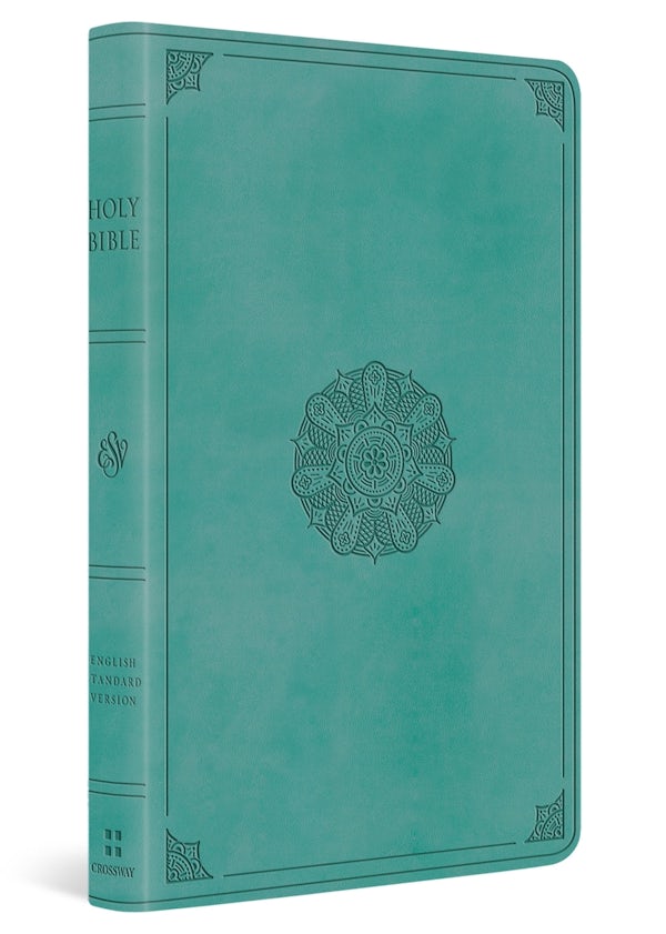 Cover image for ESV Large Print Value Thinline Bible (Trutone, Turquoise, Emblem Design), isbn: 9798874907792