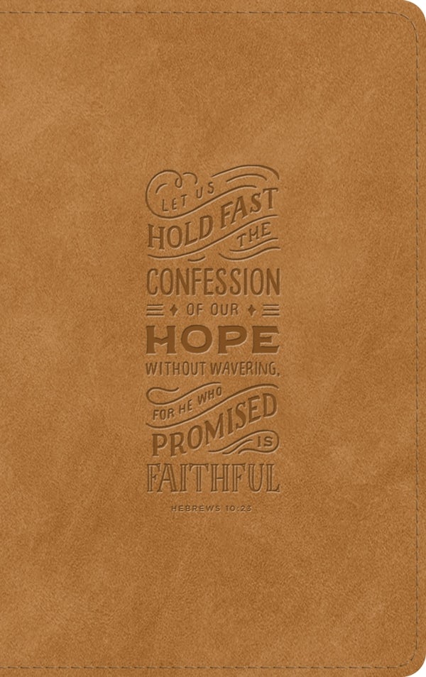 Cover image for ESV Thinline Bible, Red Letter (Trutone, Nubuck Caramel, Hebrews 10:23 Design), isbn: 9798874911430