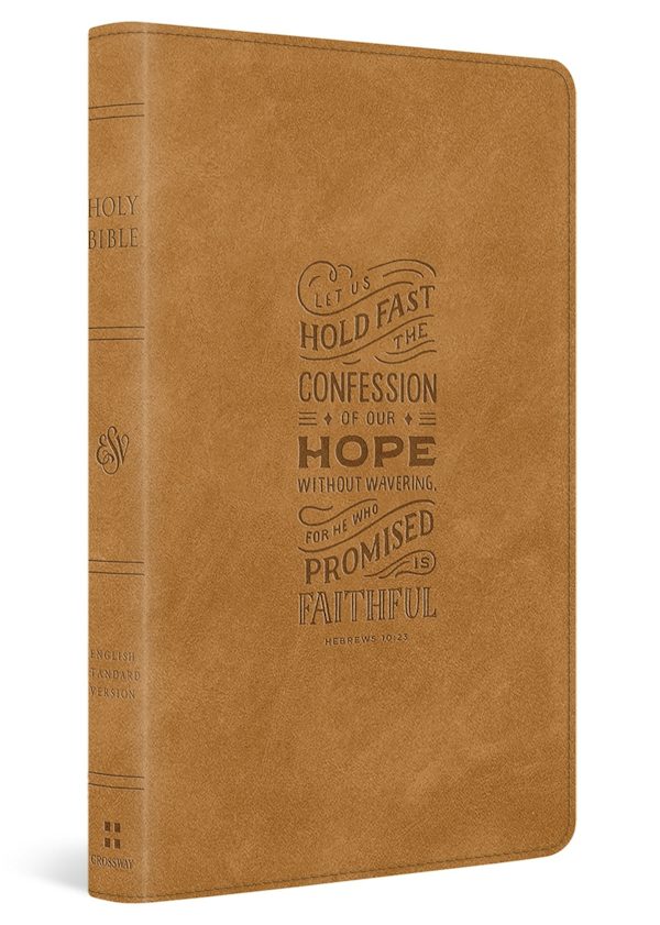 Cover image for ESV Thinline Bible, Red Letter (Trutone, Nubuck Caramel, Hebrews 10:23 Design), isbn: 9798874911430