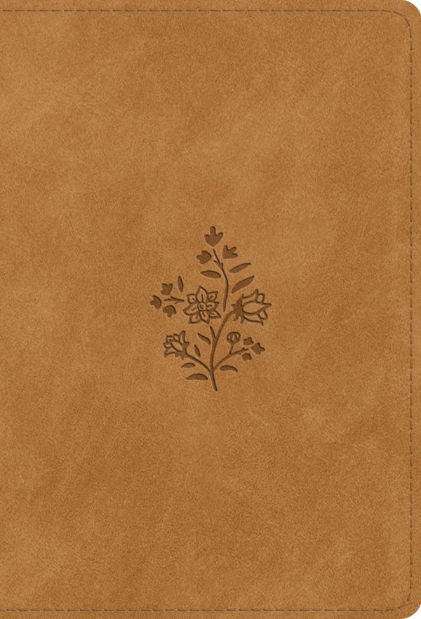 Cover image for ESV Large Print Compact Bible, Red Letter (Trutone, Nubuck Caramel, Wildflower Design), isbn: 9798874914592