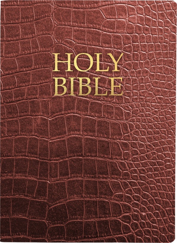 Cover image for Kjver Holy Bible, Large Print, Walnut Alligator Bonded Leather, Thumb Index, isbn: 9798887691640