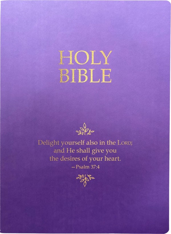 Cover image for Kjver Holy Bible, Delight Yourself in the Lord Life Verse Edition, Large Print, Royal Purple Ultrasoft, isbn: 9798887691756