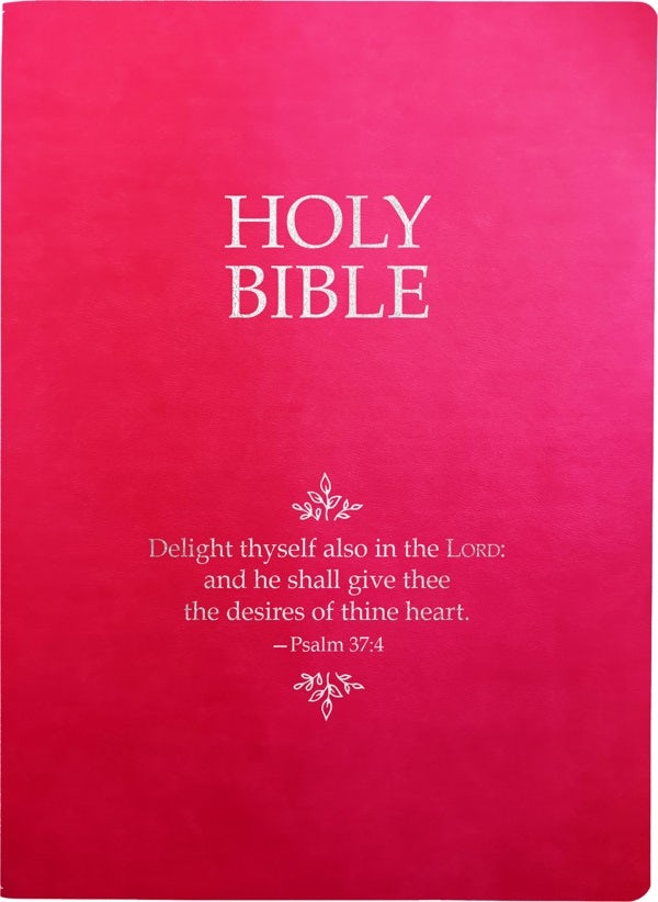 Cover image for KJV Holy Bible, Delight Yourself in the Lord Life Verse Edition, Large Print, Berry Ultrasoft, isbn: 9798887691954