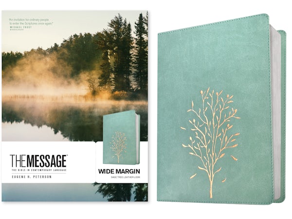 Cover image for The Message Wide Margin Bible (Leather-Look, Sage Tree), isbn: 9798898020972