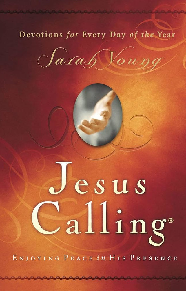 Cover of "Jesus Calling: Enjoying Peace in His Presence," a devotional for every day of the year by Sarah Young.