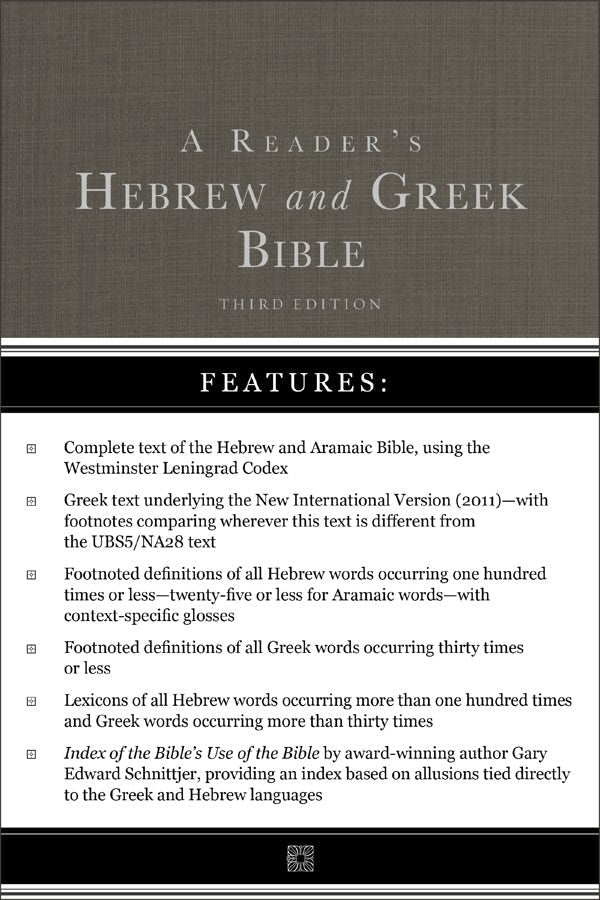 Cover image for A Reader's Hebrew and Greek Bible, isbn: 9780310180463