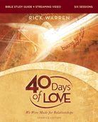 Cover image for 40 Days of Love Bible Study Guide Plus Streaming Video, Updated Edition, isbn: 9780310186205