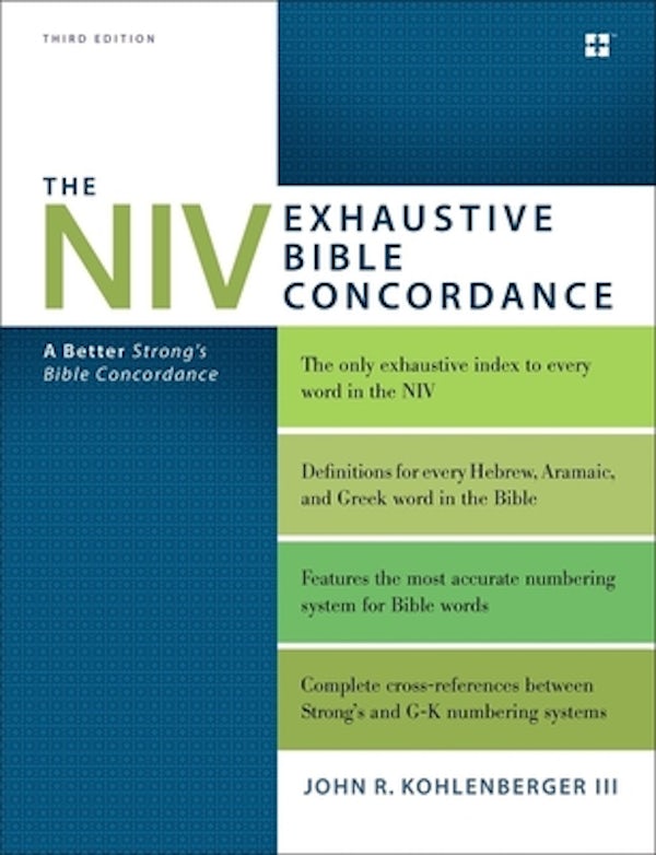 Cover image for The NIV Exhaustive Bible Concordance, Third Edition, isbn: 9780310262930