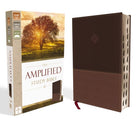Cover image for Amplified Study Bible, Imitation Leather, Brown, Indexed, isbn: 9780310444756