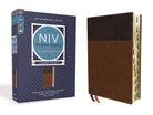 Cover image for NIV Study Bible, Fully Revised Edition, Large Print, Leathersoft, Brown, Red Letter, Thumb Indexed, Comfort Print, isbn: 9780310449195