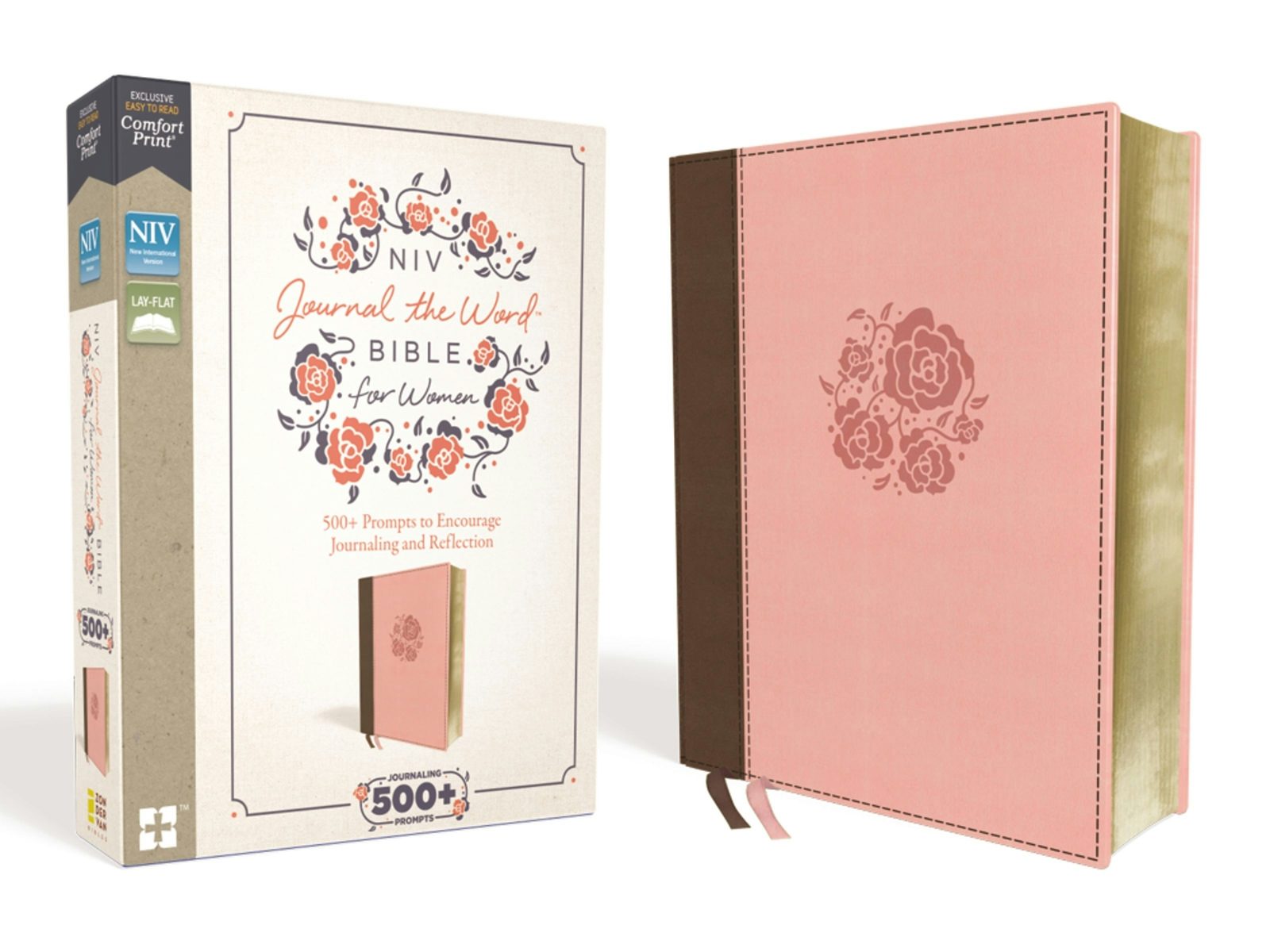 Cover image for NIV, Journal the Word Bible for Women, Leathersoft, Pink, Red Letter Edition, Comfort Print, isbn: 9780310450801