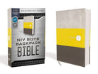 Cover image for Niv, Boys' Backpack Bible, Compact, Leathersoft, Yellow/Gray, Red Letter Edition, Comfort Print, isbn: 9780310455004