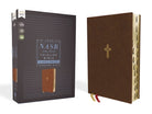 Cover image for Nasb, Thinline Bible, Large Print, Leathersoft, Brown, Red Letter Edition, 1995 Text, Thumb Indexed, Comfort Print, isbn: 9780310456384