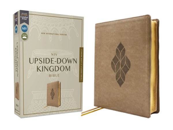 Cover image for Niv, Upside-Down Kingdom Bible, Leathersoft, Tan, Comfort Print, isbn: 9780310456513