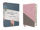 Cover image for Niv, Personal Size Bible, Large Print, Leathersoft, Pink/Gray, Red Letter, Thumb Indexed, Comfort Print, isbn: 9780310458838