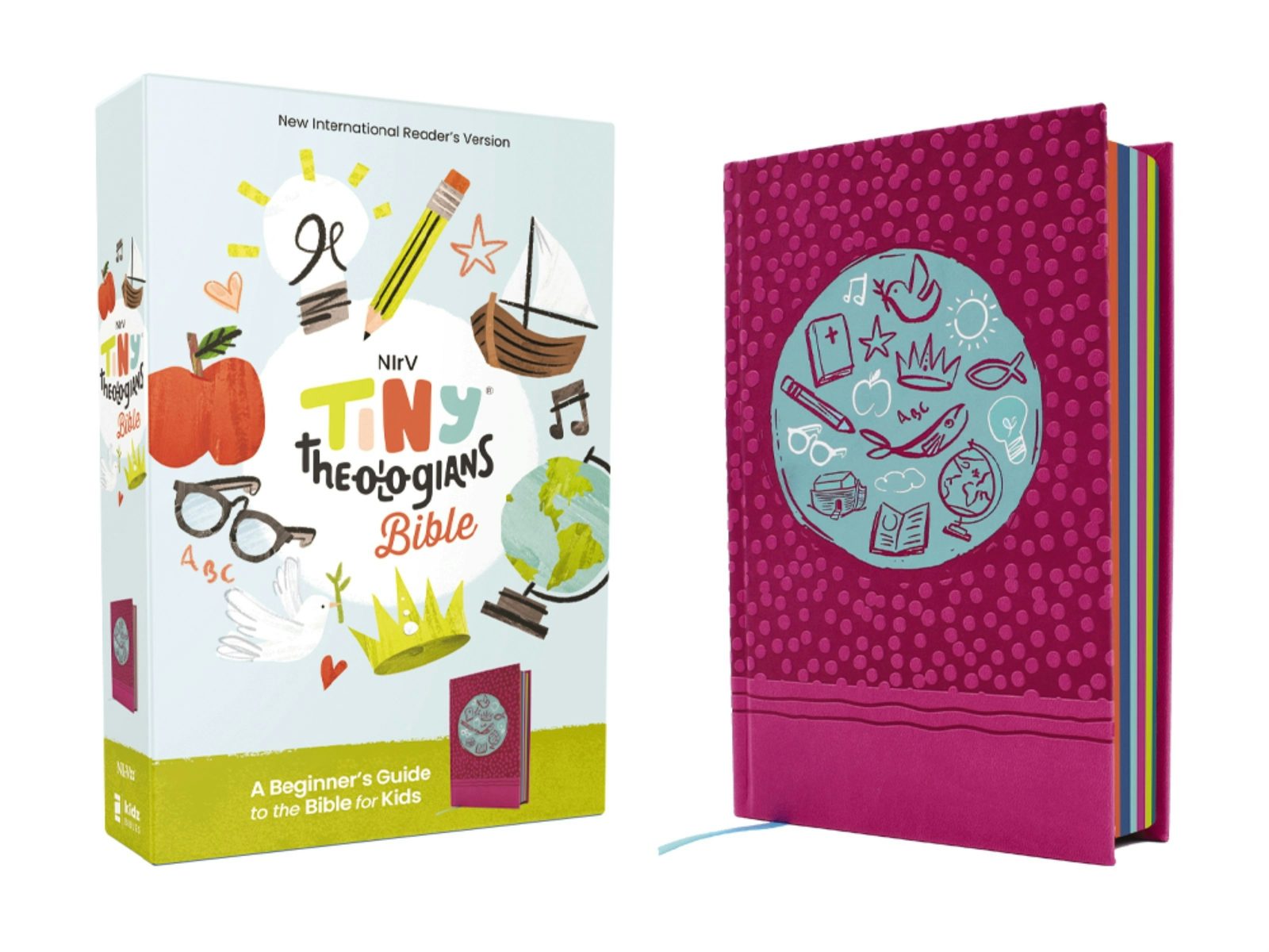 Cover image for Nirv, Tiny Theologians Bible, Leathersoft Over Board, Pink, Comfort Print, isbn: 9780310458876