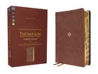 Cover image for Nkjv, Thompson Chain-Reference Bible, Large Print, Leathersoft, Brown, Red Letter, Thumb Indexed, Comfort Print, isbn: 9780310459354