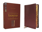 Cover image for Nkjv, Thompson Chain-Reference Bible, Genuine Leather, Calfskin, Burgundy, Red Letter, Thumb Indexed, Comfort Print, isbn: 9780310459460