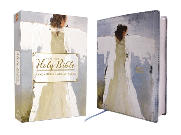 Cover image for Amplified Holy Bible, Anne Neilson Angel Art Series, Leathersoft, Blue, isbn: 9780310461593