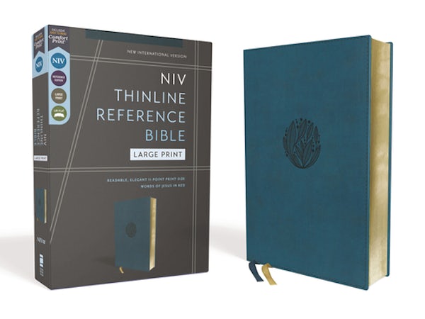 Cover image for Niv, Thinline Reference Bible (Deep Study at a Portable Size), Large Print, Leathersoft, Teal, Red Letter, Comfort Print, isbn: 9780310462736