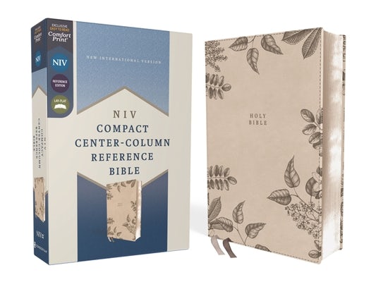 Cover image for Niv, Compact Center-Column Reference Bible, Leathersoft, Stone, Red Letter, Comfort Print, isbn: 9780310462835
