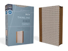 Cover image for Niv, Thinline Bible, Compact, Leathersoft, Brown/White, Zippered, Red Letter, Comfort Print, isbn: 9780310463368