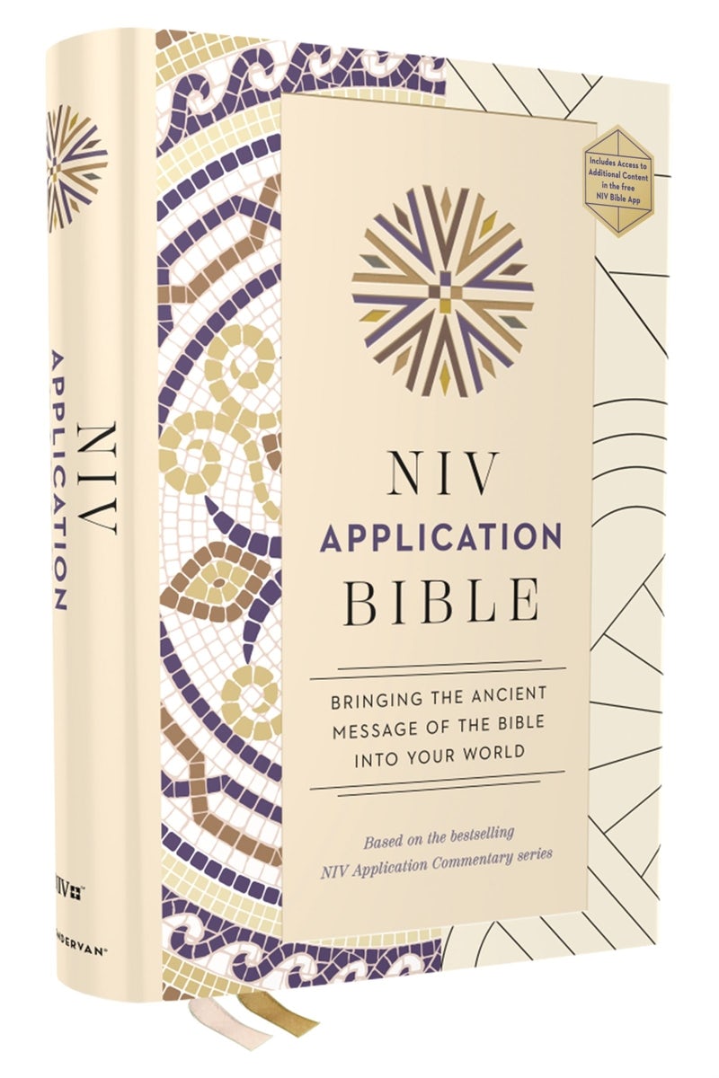 Cover image for NIV Application Bible, Hardcover, Multi-Cream, Red Letter, Comfort Print, isbn: 9780310465096