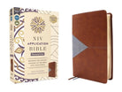 Cover image for NIV Application Bible, Personal Size, Leathersoft, Brown/Blue, Red Letter, Comfort Print, isbn: 9780310465249