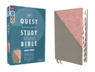 Cover image for Niv, Quest Study Bible, Large Print, Leathersoft, Gray/Pink, Thumb Indexed, Comfort Print, isbn: 9780310465843