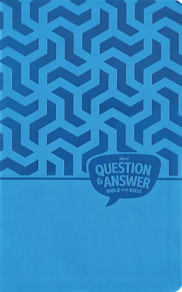 Cover image for Nirv, Question and Answer Bible for Kids, Leathersoft, Blue, Comfort Print, isbn: 9780310466918