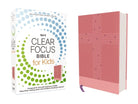 Cover image for Nirv, Clear Focus Bible for Kids (Help Kids with ADHD or Dyslexia Read with Confidence), Leathersoft, Pink, isbn: 9780310467595