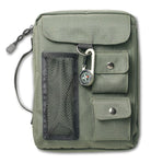 Cover image for Compass Bible Cover, Zippered, with Handle, Nylon, Green, Medium, isbn: 9780310806608