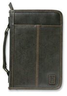 Cover image for Aviator Bible Cover, Zippered, with Handle, Leather Look, Brown, Large, isbn: 9780310822523