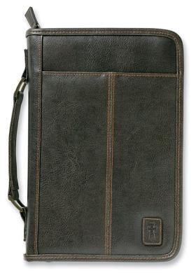Cover image for Aviator Bible Cover, Zippered, with Handle, Leather Look, Brown, Large, isbn: 9780310822523