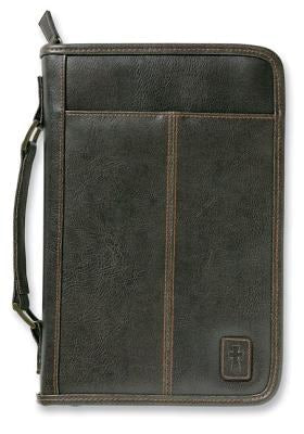 Cover image for Aviator Bible Cover, Zippered, with Handle, Leather Look, Brown, Extra Large, isbn: 9780310823704