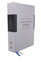 Cover image for Nkjv, Lucado Encouraging Word Bible, Gray, Cloth Over Board, Comfort Print, isbn: 9780718075477