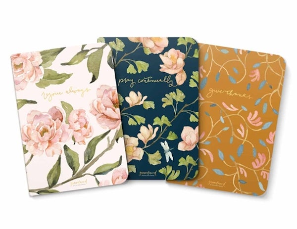 Cover image for Gracelaced Lined Notebooks, Set of 3, Rejoice, Pray, Give, isbn: 9780736982597