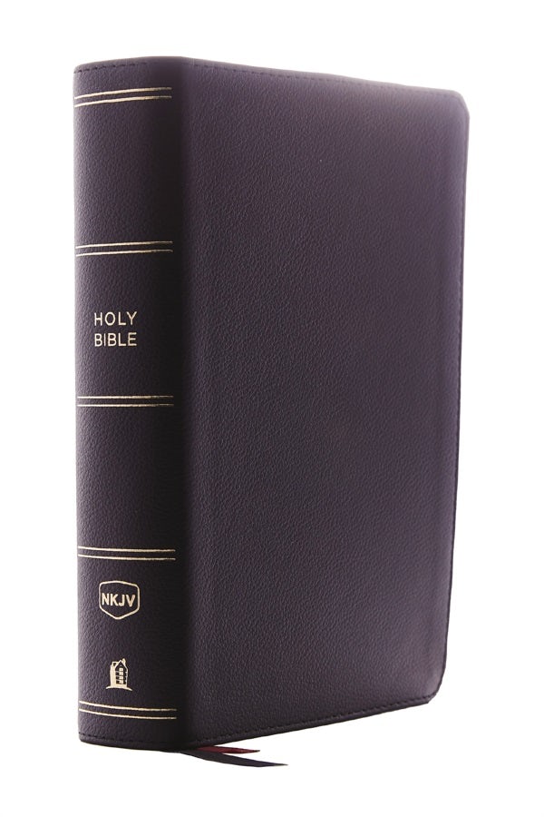 Cover image for NKJV, Single-Column Reference Bible, Genuine Leather, Black, Red Letter Edition, Comfort Print, isbn: 9780785218159